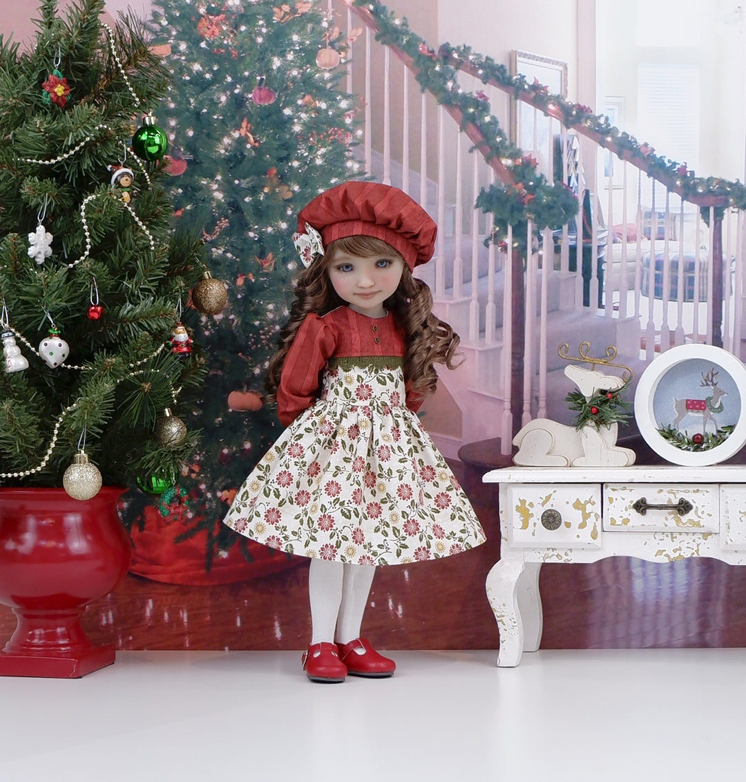 Old World Poinsettia - dress with shoes for Ruby Red Fashion Friends doll