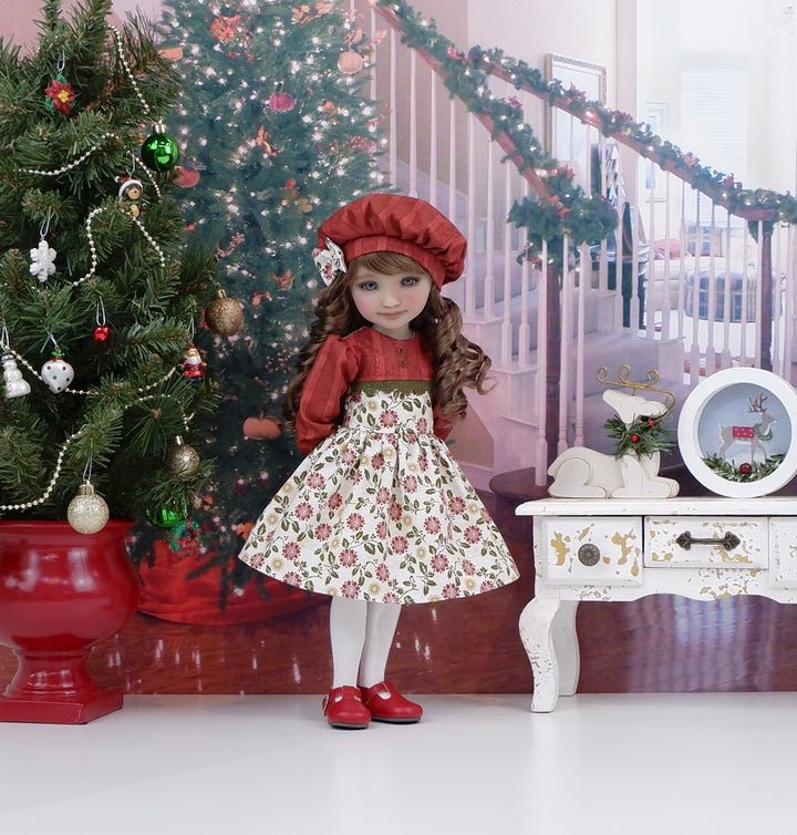 Old World Poinsettia - dress with shoes for Ruby Red Fashion Friends doll