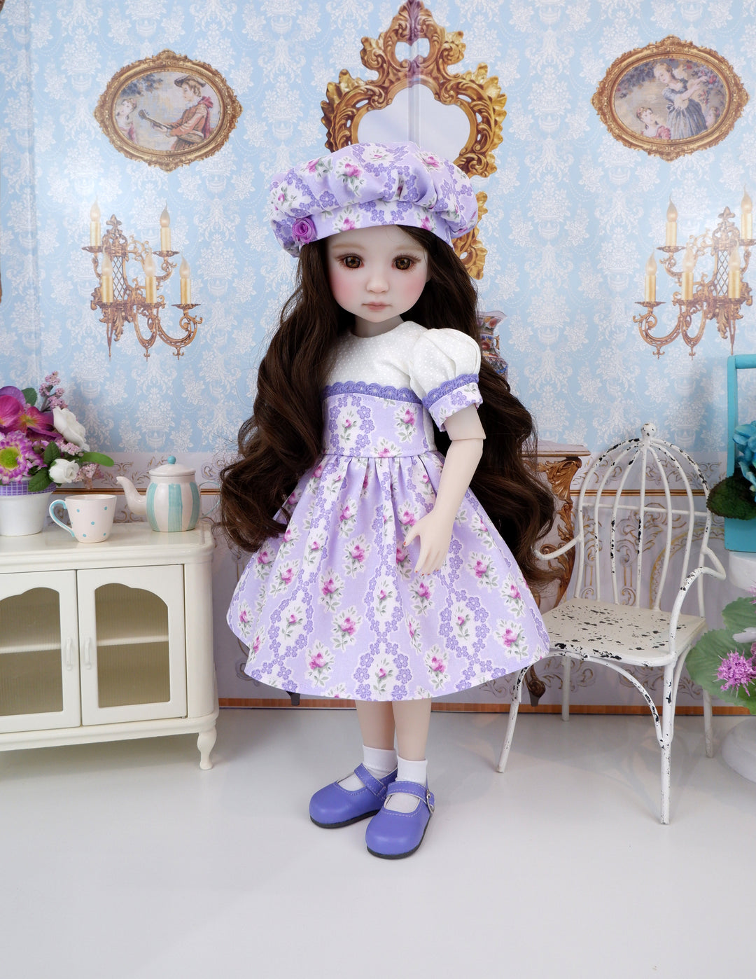 Orchid Rosebuds - dress and shoes for Ruby Red Fashion Friends doll