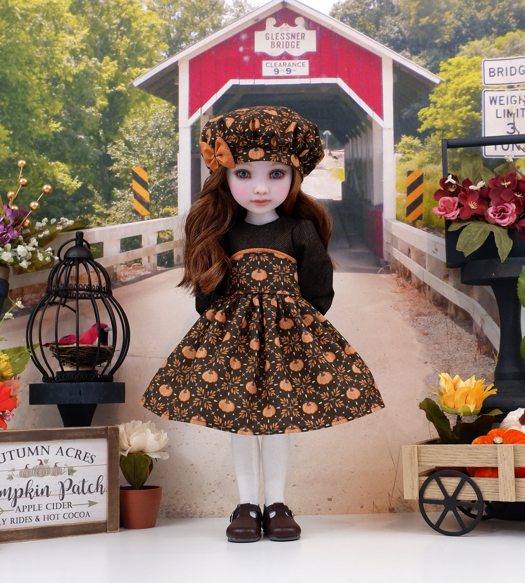 Ornamental Pumpkin - dress with shoes for Ruby Red Fashion Friends doll