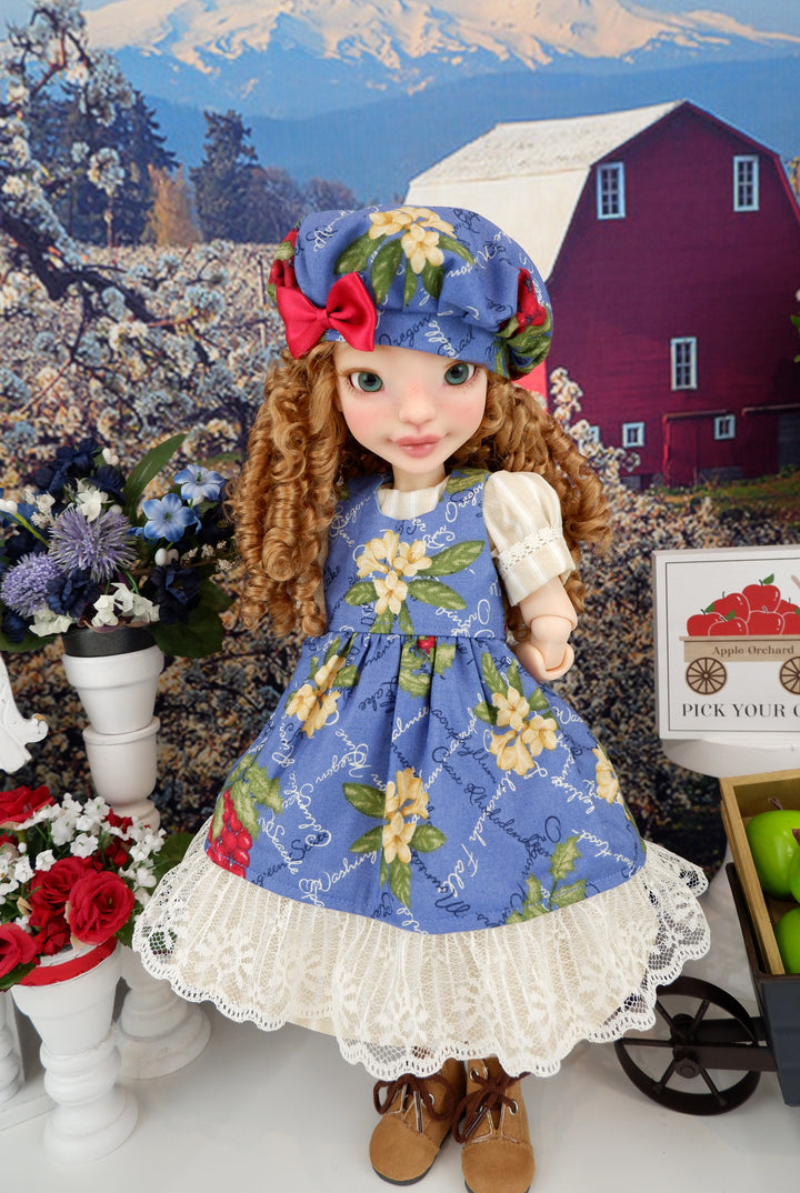 Pacific Northwest - dress & pinafore with boots for Anderson Art Dolls BJD
