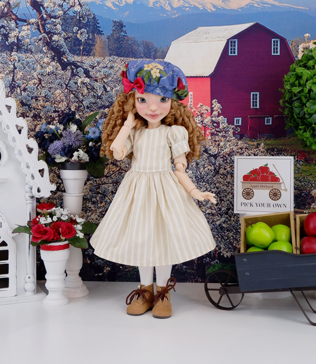 Pacific Northwest - dress & pinafore with boots for Anderson Art Dolls BJD