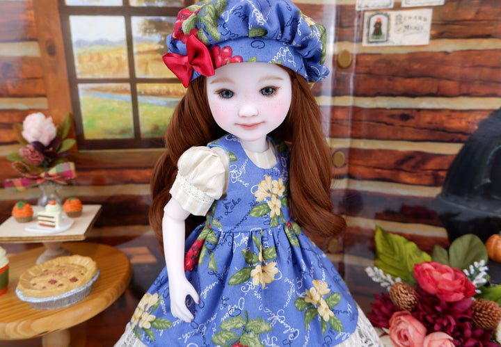 Pacific Northwest - dress & pinafore with hat and boots for Ruby Red Fashion Friends doll