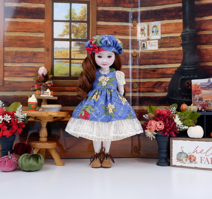 Pacific Northwest - dress & pinafore with hat and boots for Ruby Red Fashion Friends doll