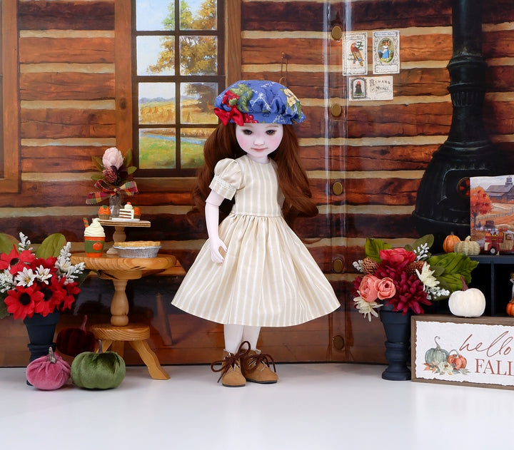 Pacific Northwest - dress & pinafore with hat and boots for Ruby Red Fashion Friends doll