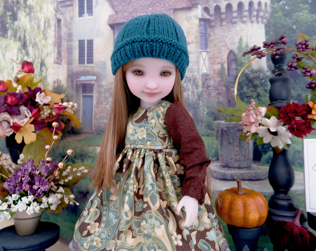 Paisley Season - dress ensemble with boots for Ruby Red Fashion Friends doll