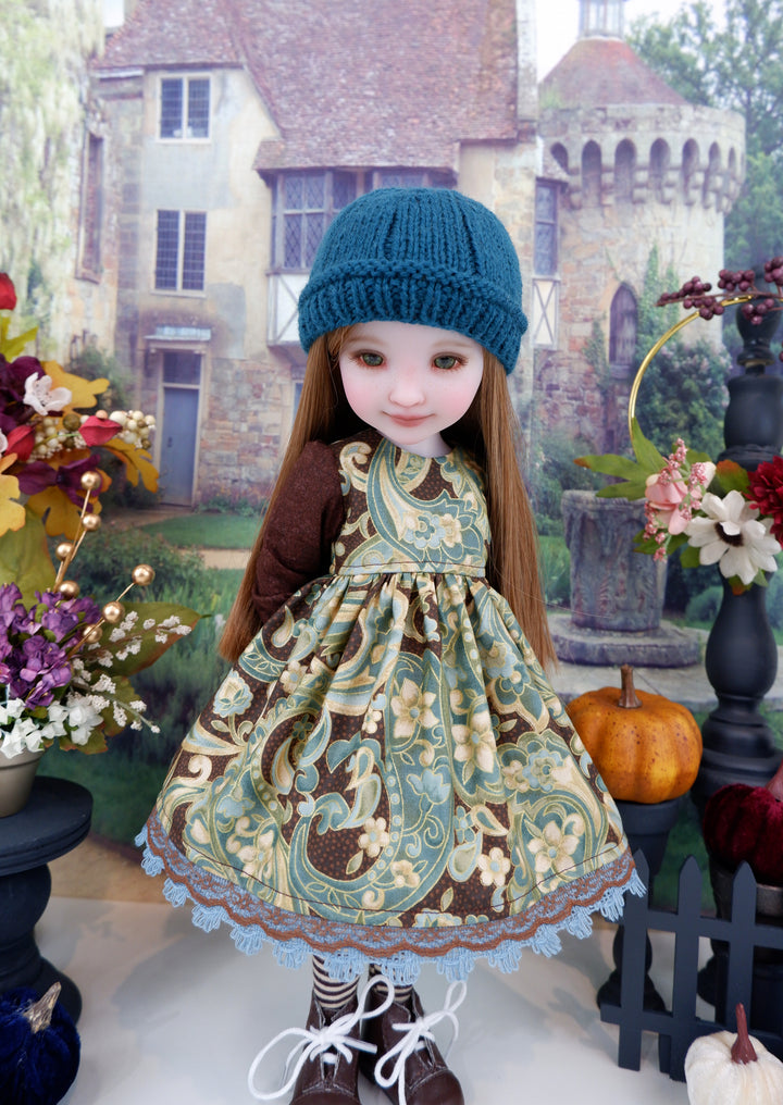 Paisley Season - dress ensemble with boots for Ruby Red Fashion Friends doll