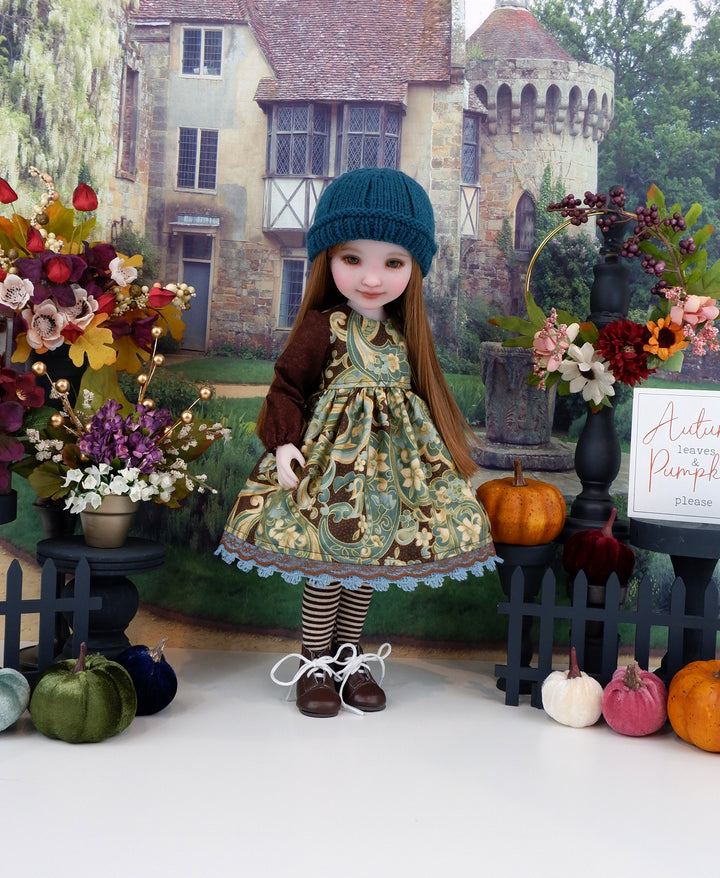 Paisley Season - dress ensemble with boots for Ruby Red Fashion Friends doll