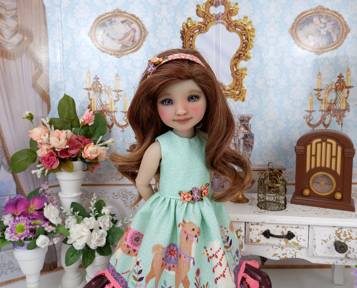 Parade of Llamas - dress with shoes for Ruby Red Fashion Friends doll