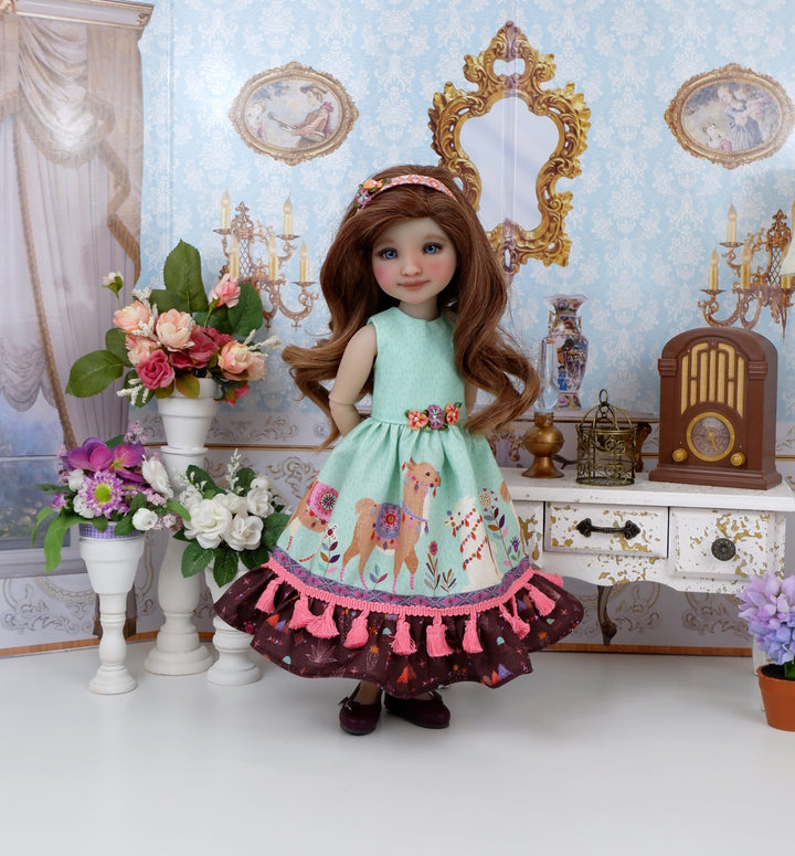 Parade of Llamas - dress with shoes for Ruby Red Fashion Friends doll