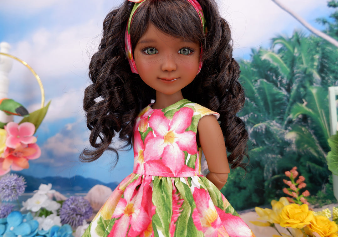 Paradise Hibiscus - dress with sandals for Ruby Red Fashion Friends doll