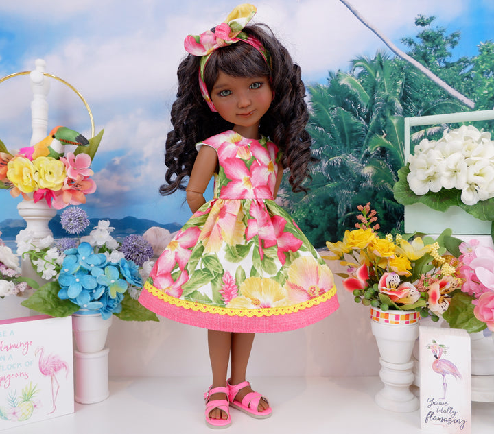 Paradise Hibiscus - dress with sandals for Ruby Red Fashion Friends doll