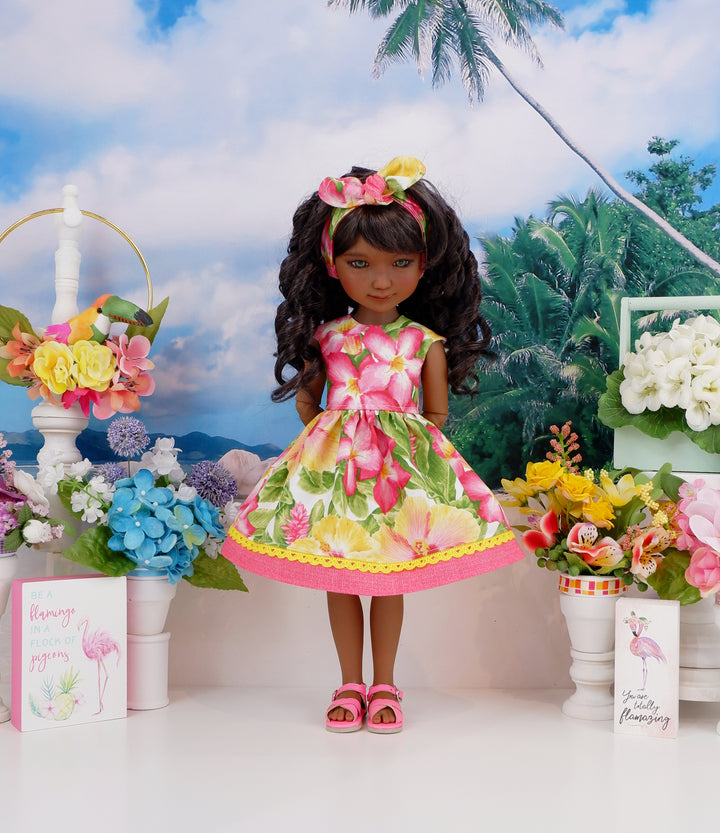 Paradise Hibiscus - dress with sandals for Ruby Red Fashion Friends doll
