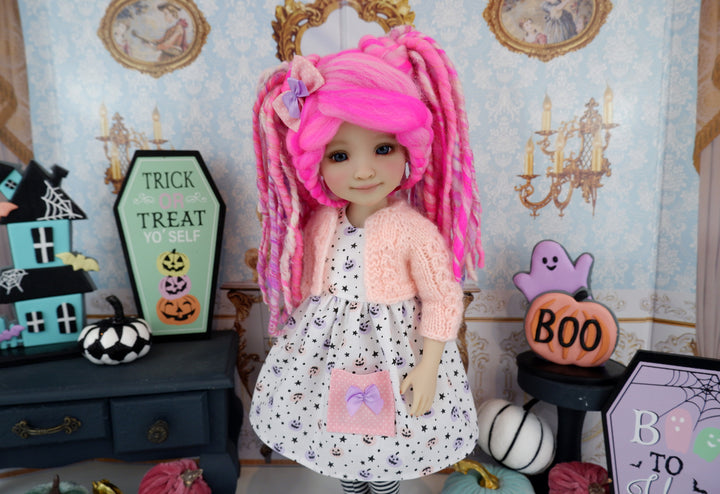 Pastel Pumpkins - dress with sweater & boots for Ruby Red Fashion Friends doll