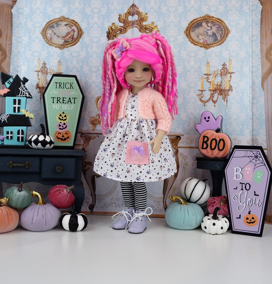 Pastel Pumpkins - dress with sweater & boots for Ruby Red Fashion Friends doll