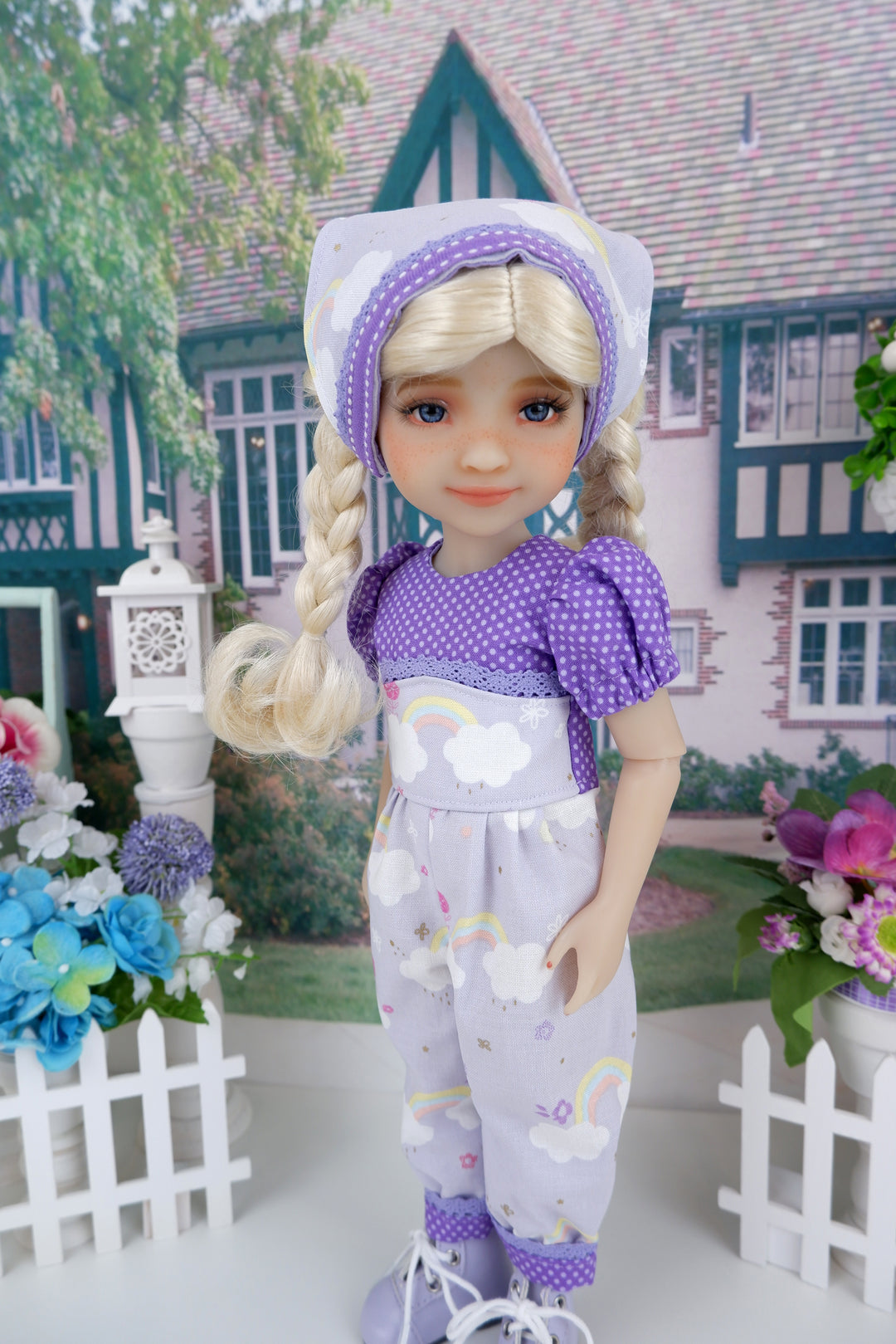 Pastel Rainbow - romper with boots for Ruby Red Fashion Friends doll