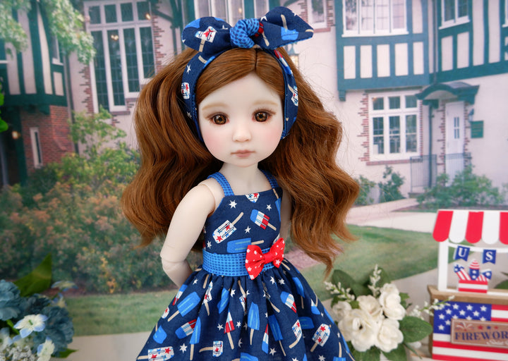 Patriot Popsicle - dress and sandals for Ruby Red Fashion Friends doll