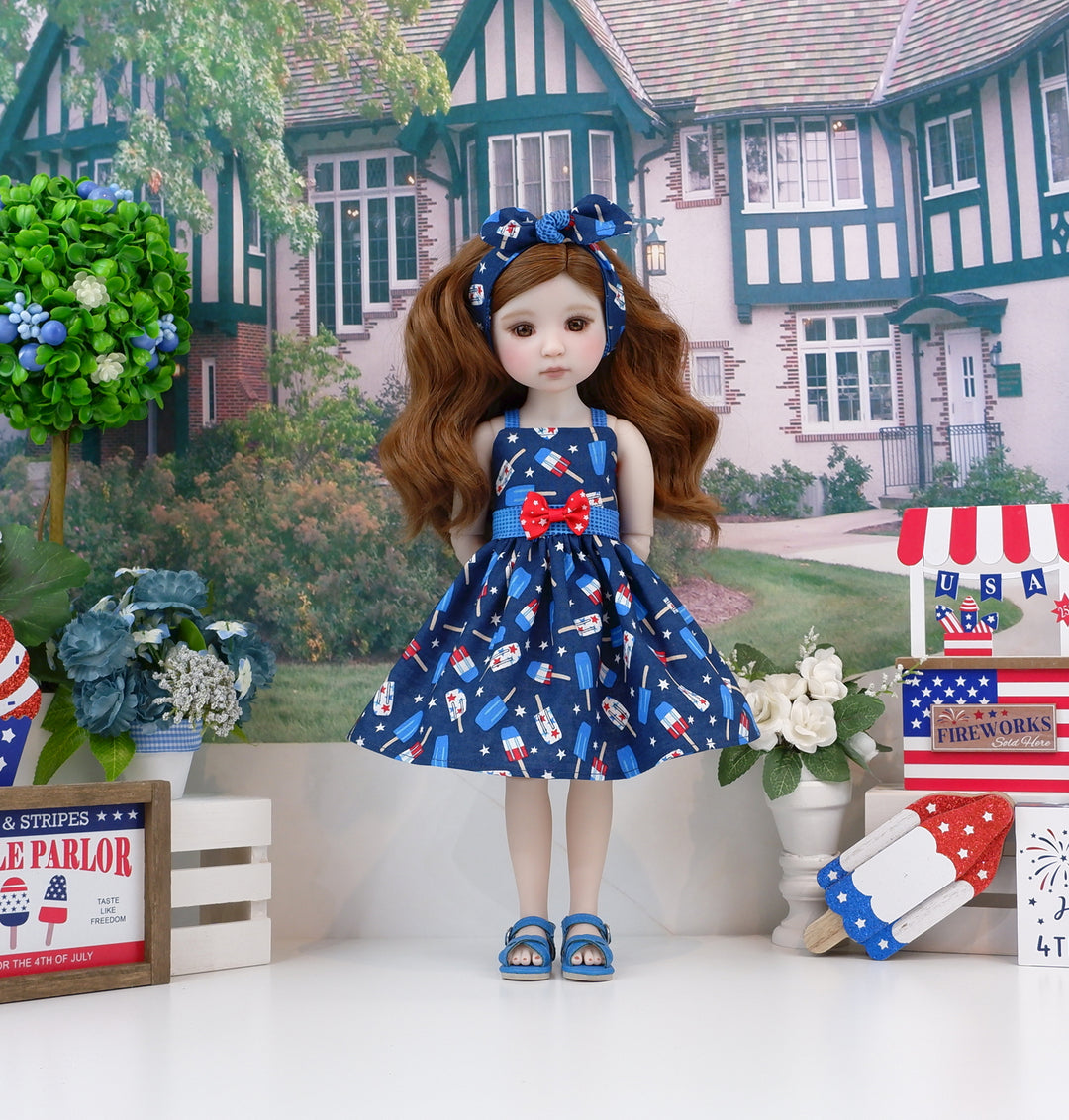 Patriot Popsicle - dress and sandals for Ruby Red Fashion Friends doll