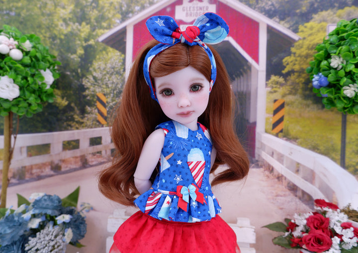 Patriotic Delights - top & skirt with boots for Ruby Red Fashion Friends doll