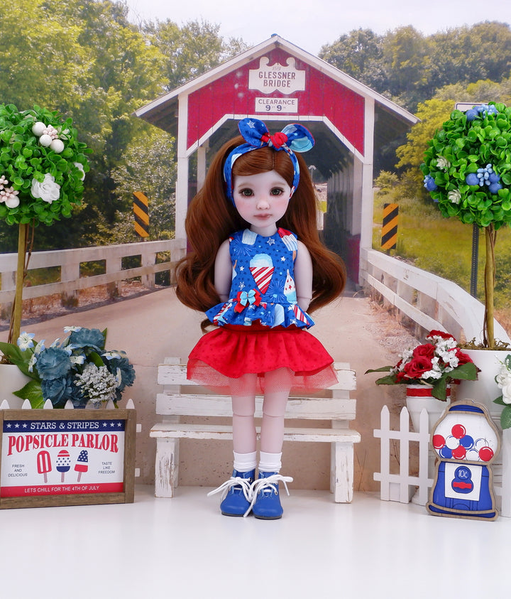 Patriotic Delights - top & skirt with boots for Ruby Red Fashion Friends doll