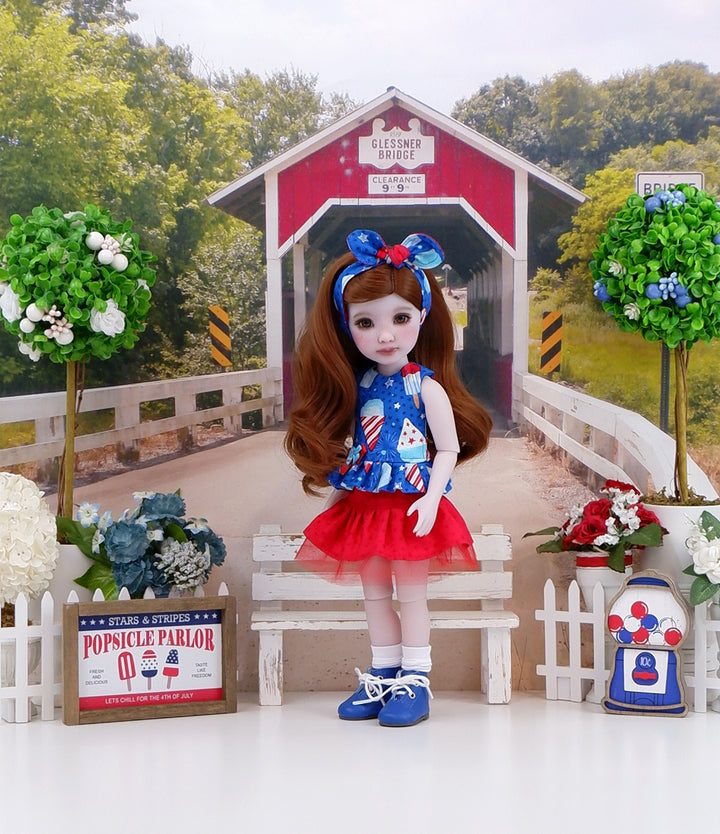 Patriotic Delights - top & skirt with boots for Ruby Red Fashion Friends doll