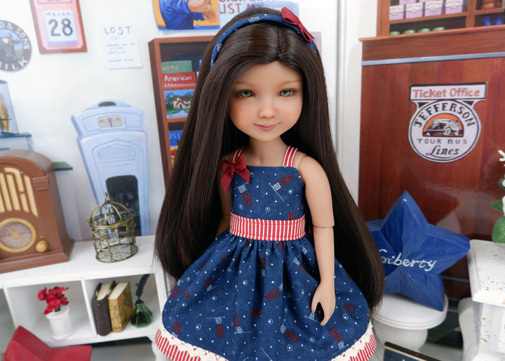 Patriotic Flag - dress with sandals for Ruby Red Fashion Friends doll
