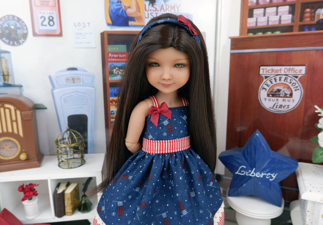 Patriotic Flag - dress with sandals for Ruby Red Fashion Friends doll
