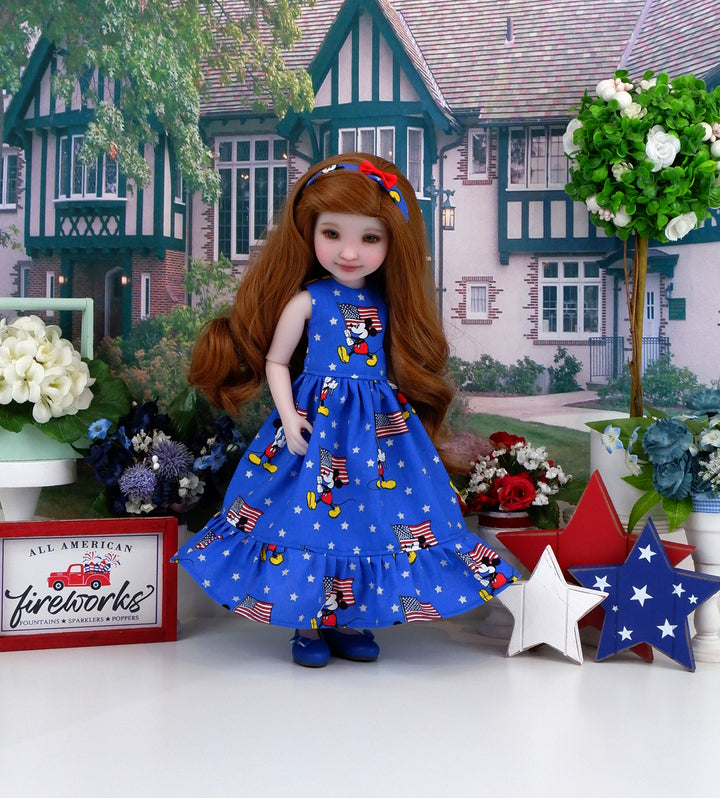 Patriotic Mickey Too - dress and sandals for Ruby Red Fashion Friends doll