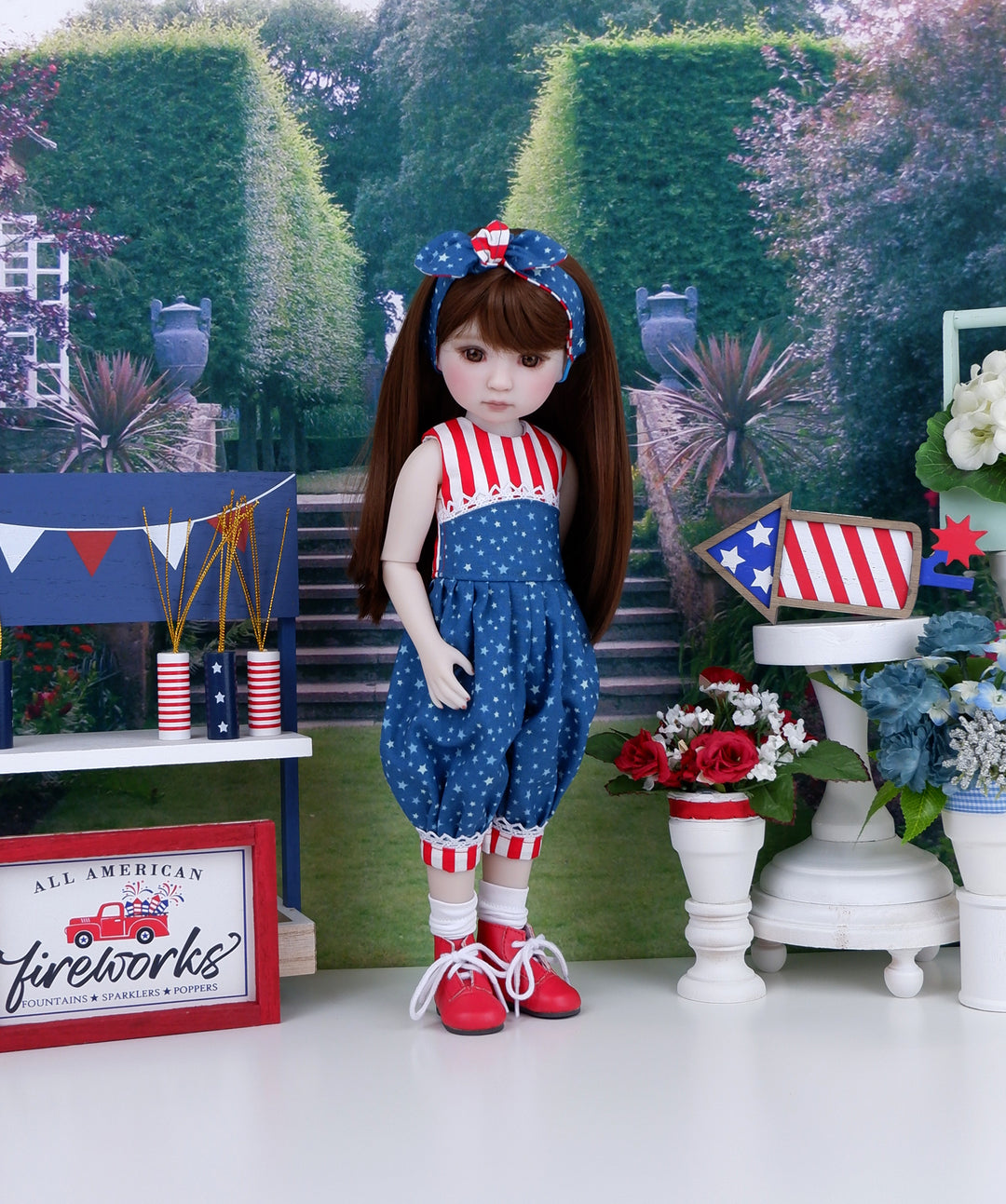 Patriotic Playtime - romper with boots for Ruby Red Fashion Friends doll