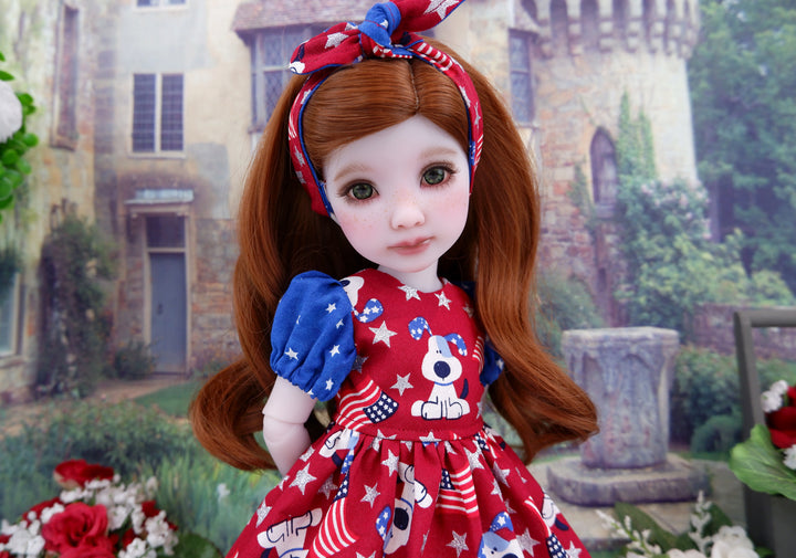 Patriotic Puppy - dress and boots for Ruby Red Fashion Friends doll