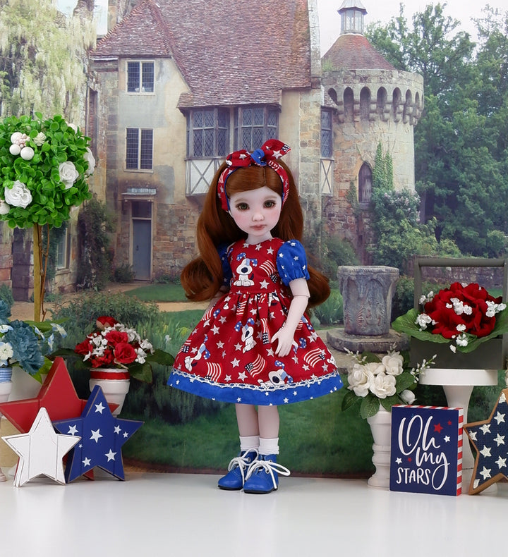 Patriotic Puppy - dress and boots for Ruby Red Fashion Friends doll