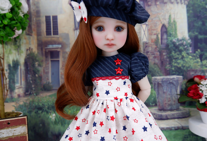 Patriotic Stars - dress ensemble with shoes for Ruby Red Fashion Friends doll