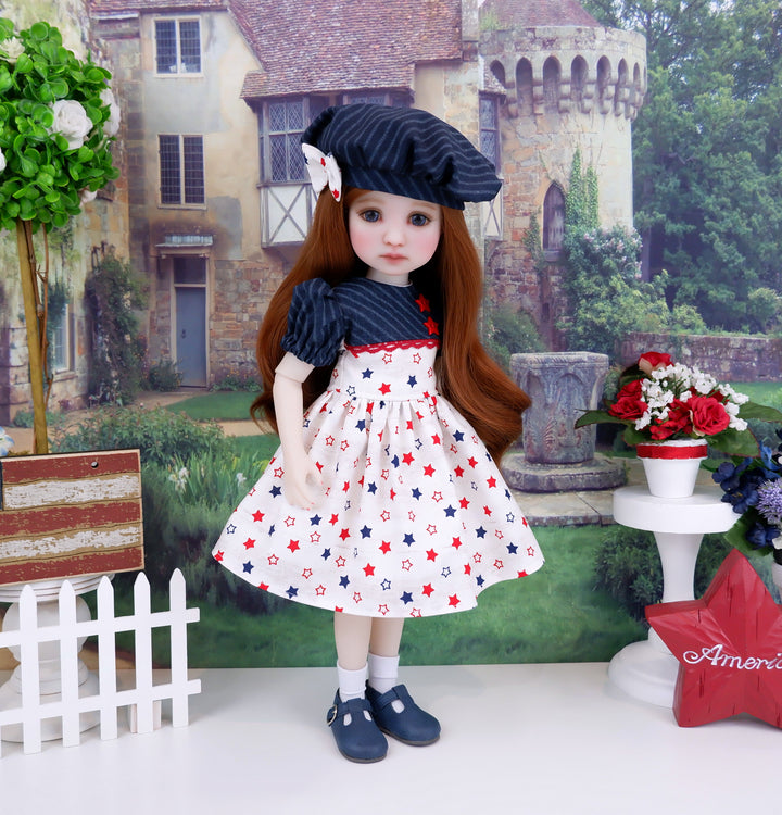 Patriotic Stars - dress ensemble with shoes for Ruby Red Fashion Friends doll