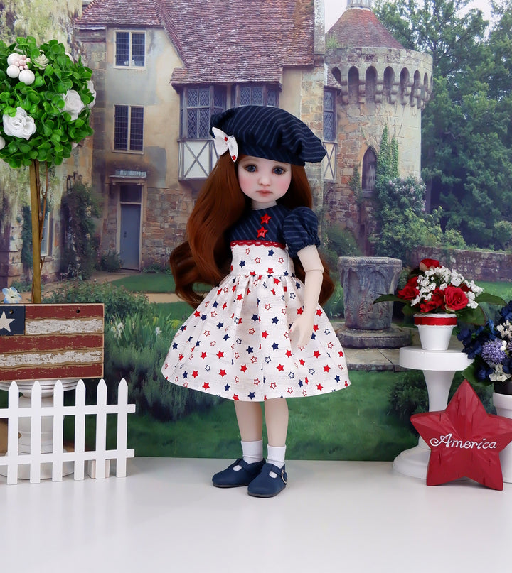 Patriotic Stars - dress ensemble with shoes for Ruby Red Fashion Friends doll