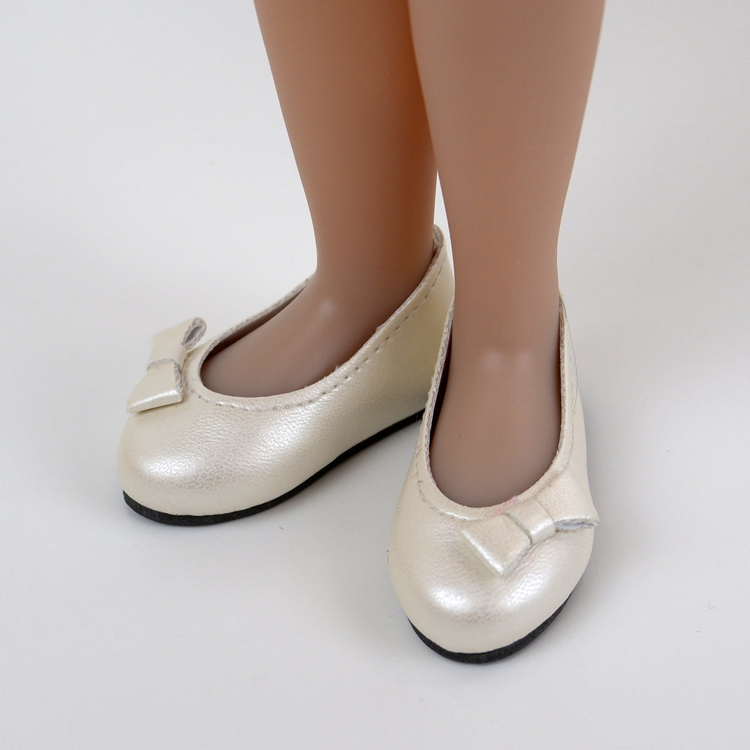 Bow Toe Ballet Flats - 58mm - Fashion Friends doll shoes