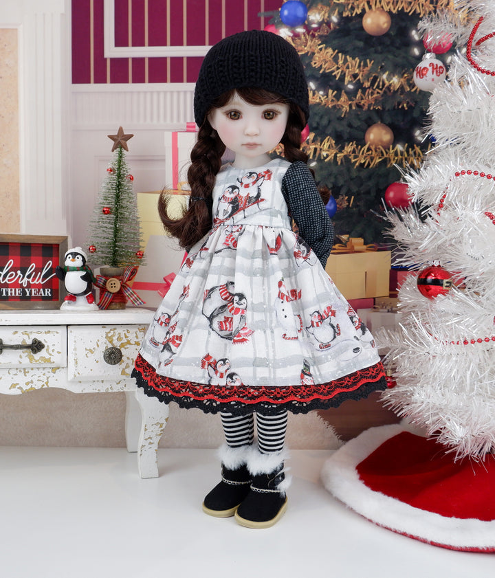 Penguin Snow Day - dress ensemble with boots for Ruby Red Fashion Friends doll