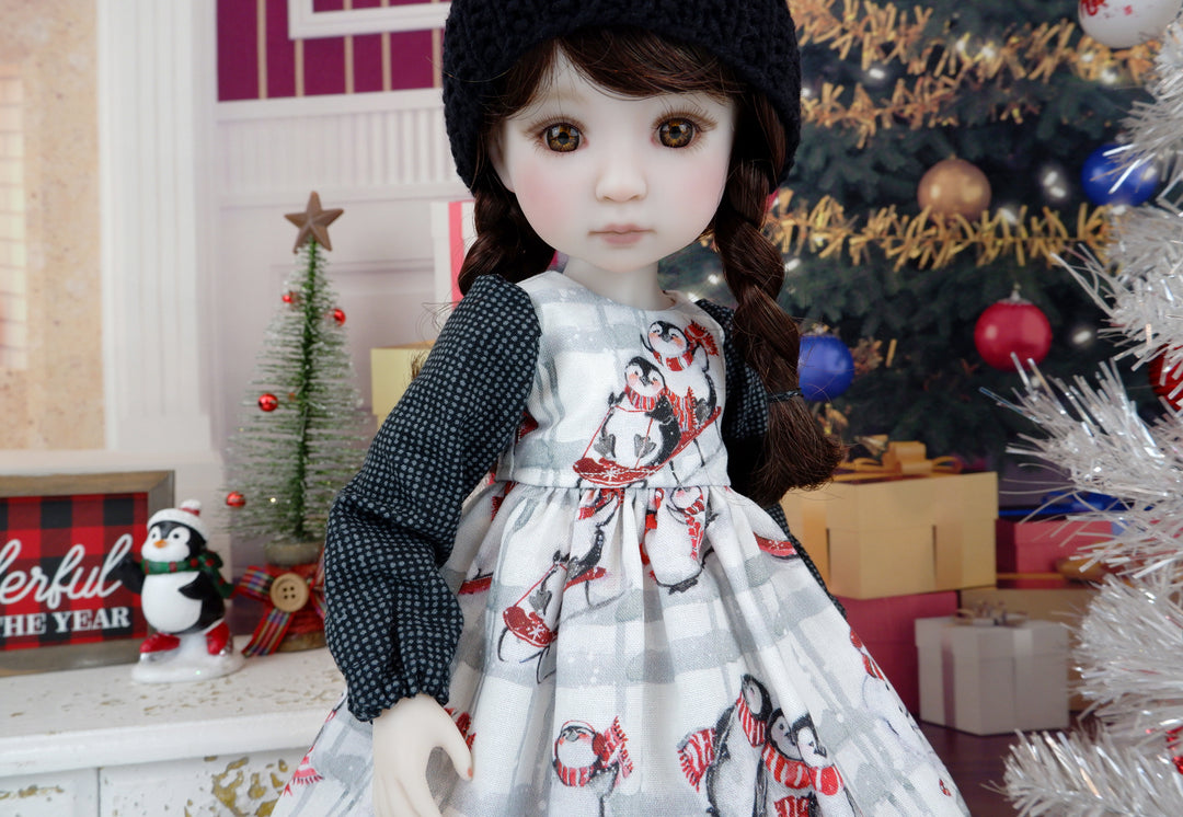 Penguin Snow Day - dress ensemble with boots for Ruby Red Fashion Friends doll