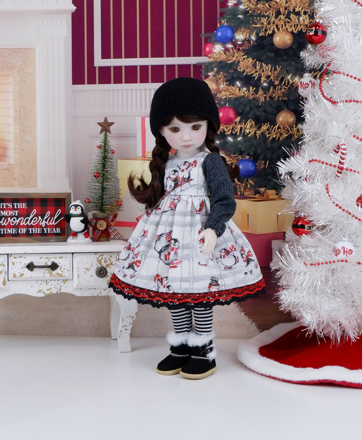 Penguin Snow Day - dress ensemble with boots for Ruby Red Fashion Friends doll