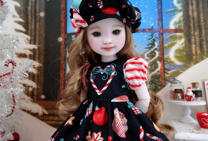 Peppermint Cane Cutie - dress and boots for Ruby Red Fashion Friends doll