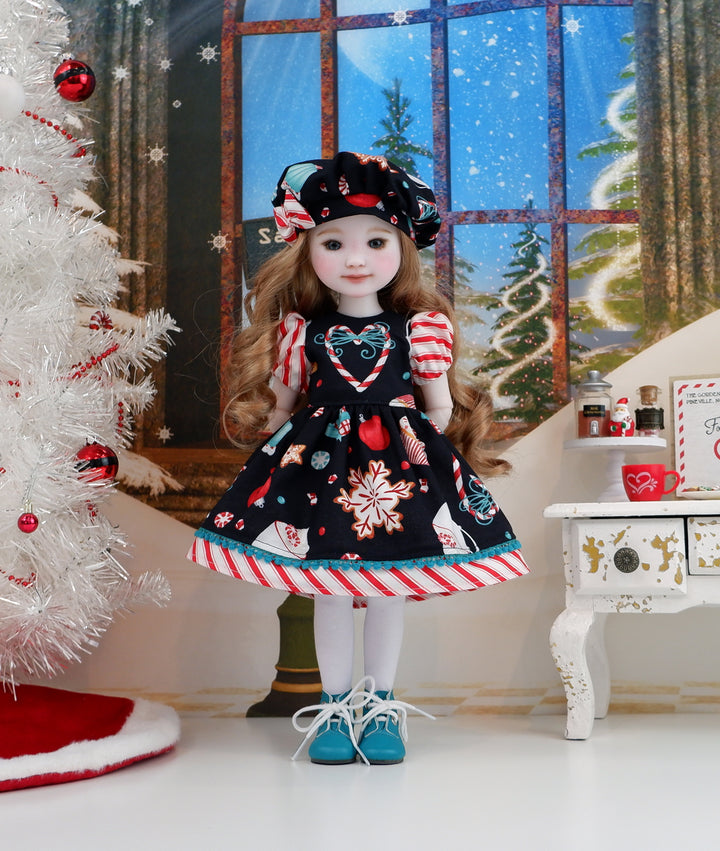 Peppermint Cane Cutie - dress and boots for Ruby Red Fashion Friends doll