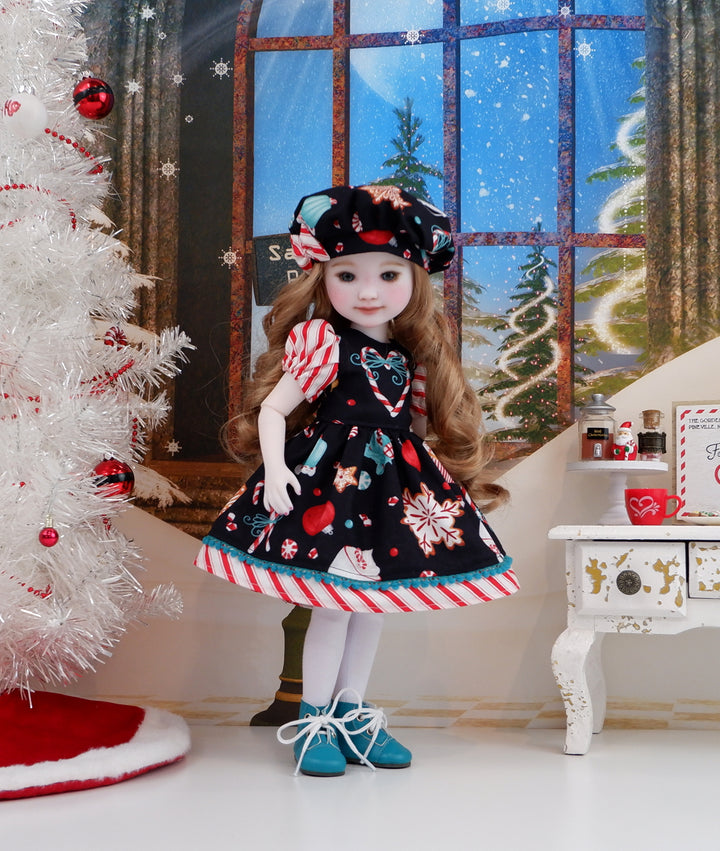 Peppermint Cane Cutie - dress and boots for Ruby Red Fashion Friends doll