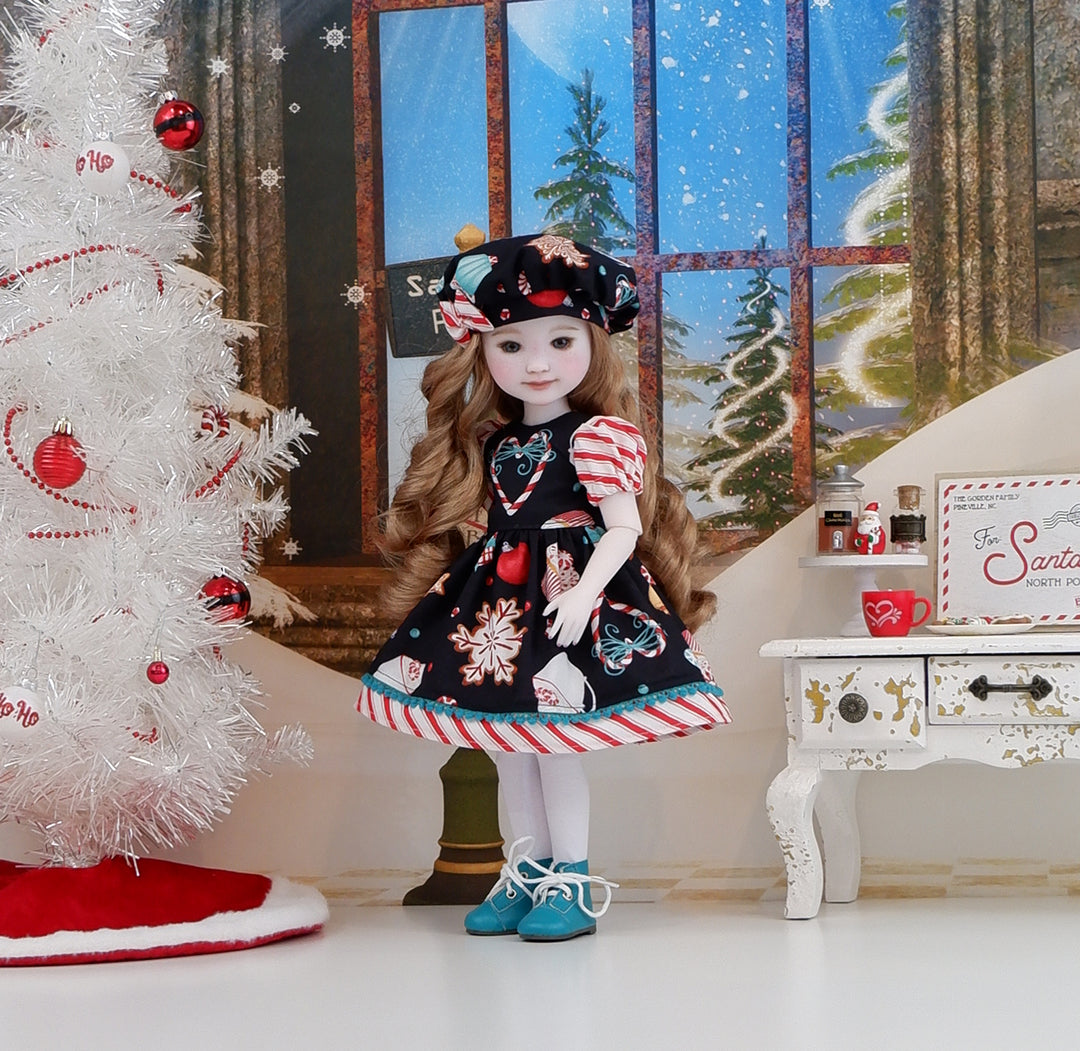 Peppermint Cane Cutie - dress and boots for Ruby Red Fashion Friends doll