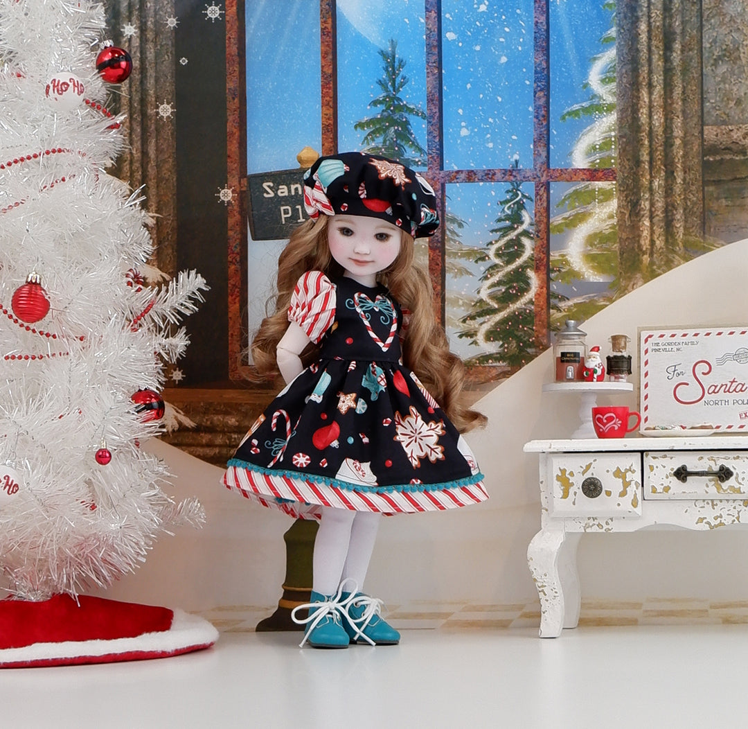 Peppermint Cane Cutie - dress and boots for Ruby Red Fashion Friends doll