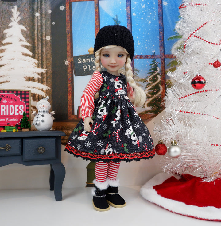 Peppermint Puppies - dress ensemble with boots for Ruby Red Fashion Friends doll