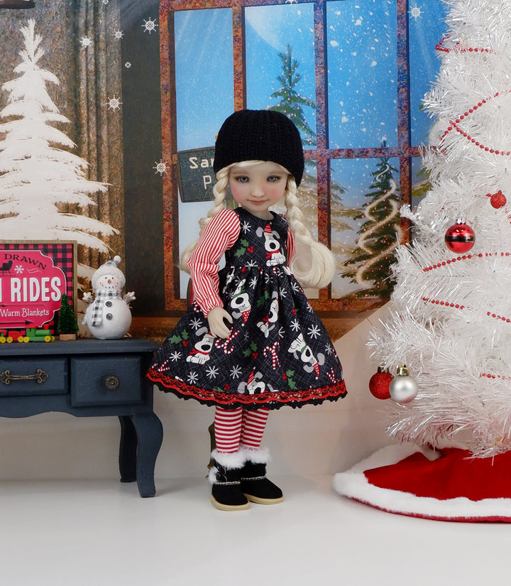 Peppermint Puppies - dress ensemble with boots for Ruby Red Fashion Friends doll