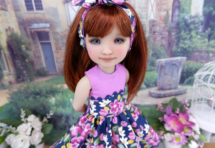 Periwinkle Garden - dress and sandals for Ruby Red Fashion Friends doll