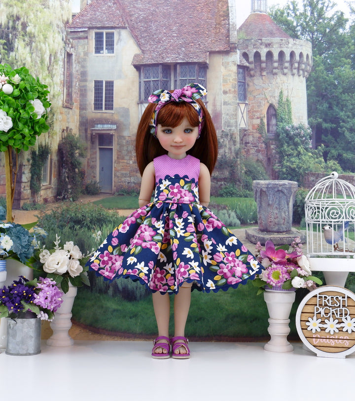 Periwinkle Garden - dress and sandals for Ruby Red Fashion Friends doll