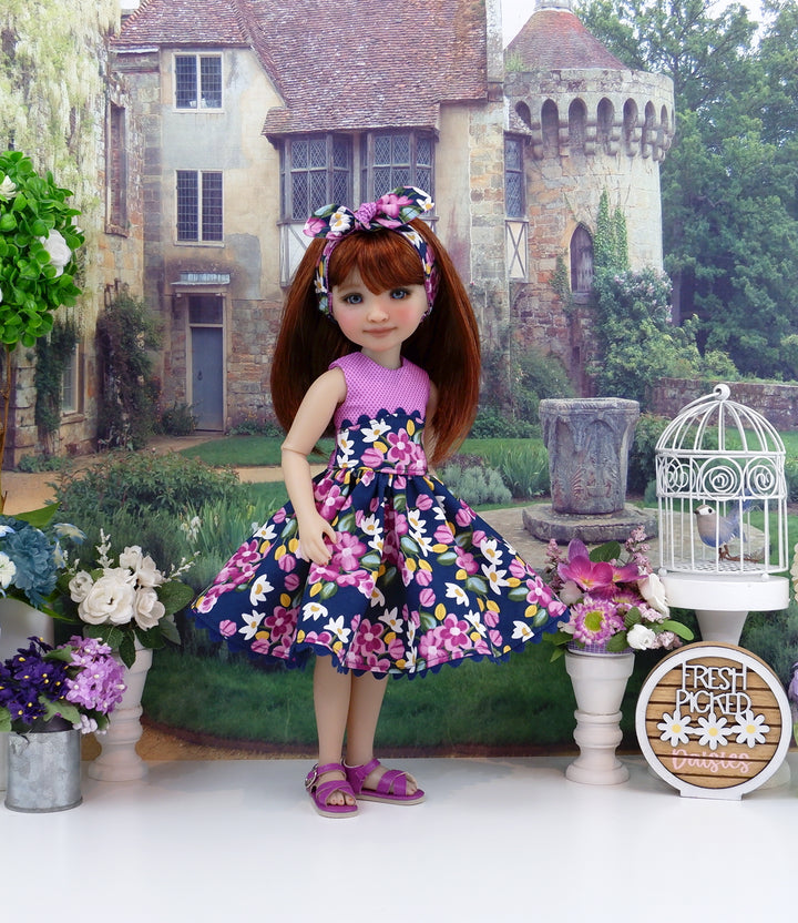 Periwinkle Garden - dress and sandals for Ruby Red Fashion Friends doll