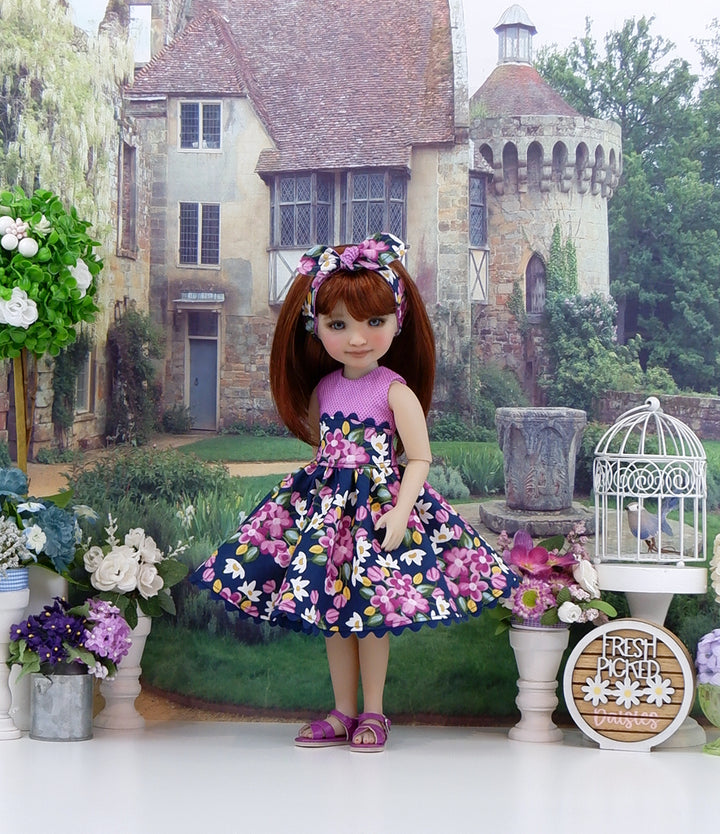 Periwinkle Garden - dress and sandals for Ruby Red Fashion Friends doll