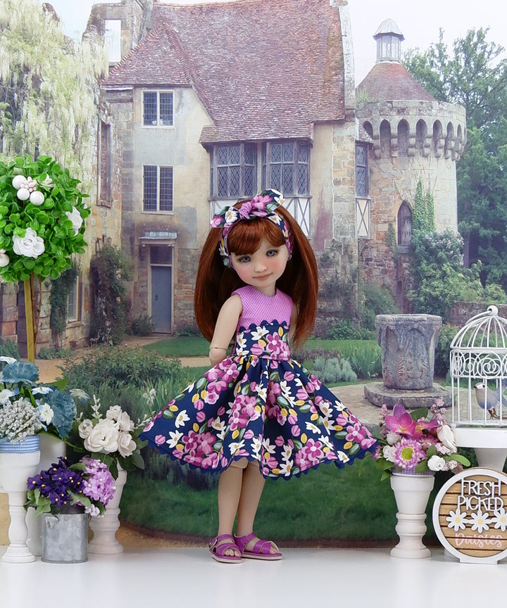 Periwinkle Garden - dress and sandals for Ruby Red Fashion Friends doll